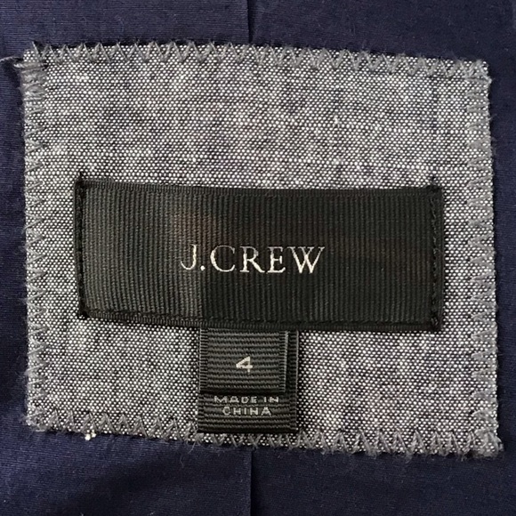 J. Crew Blue Gray Chambray Blazer Lined Size 4 - Picture 6 of 7
